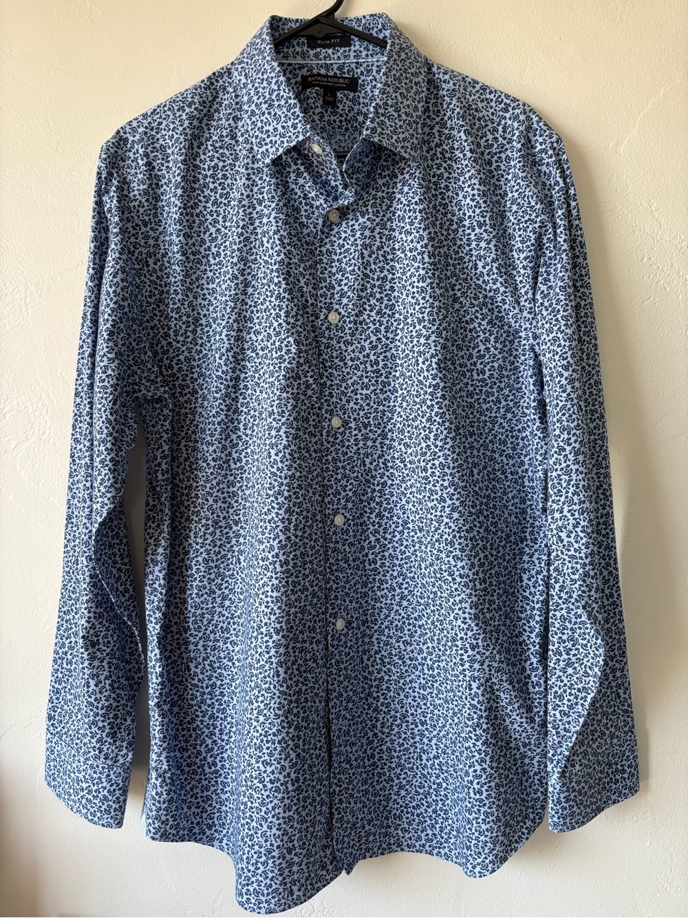 Banana Republic Blue Floral Button-Down Shirt